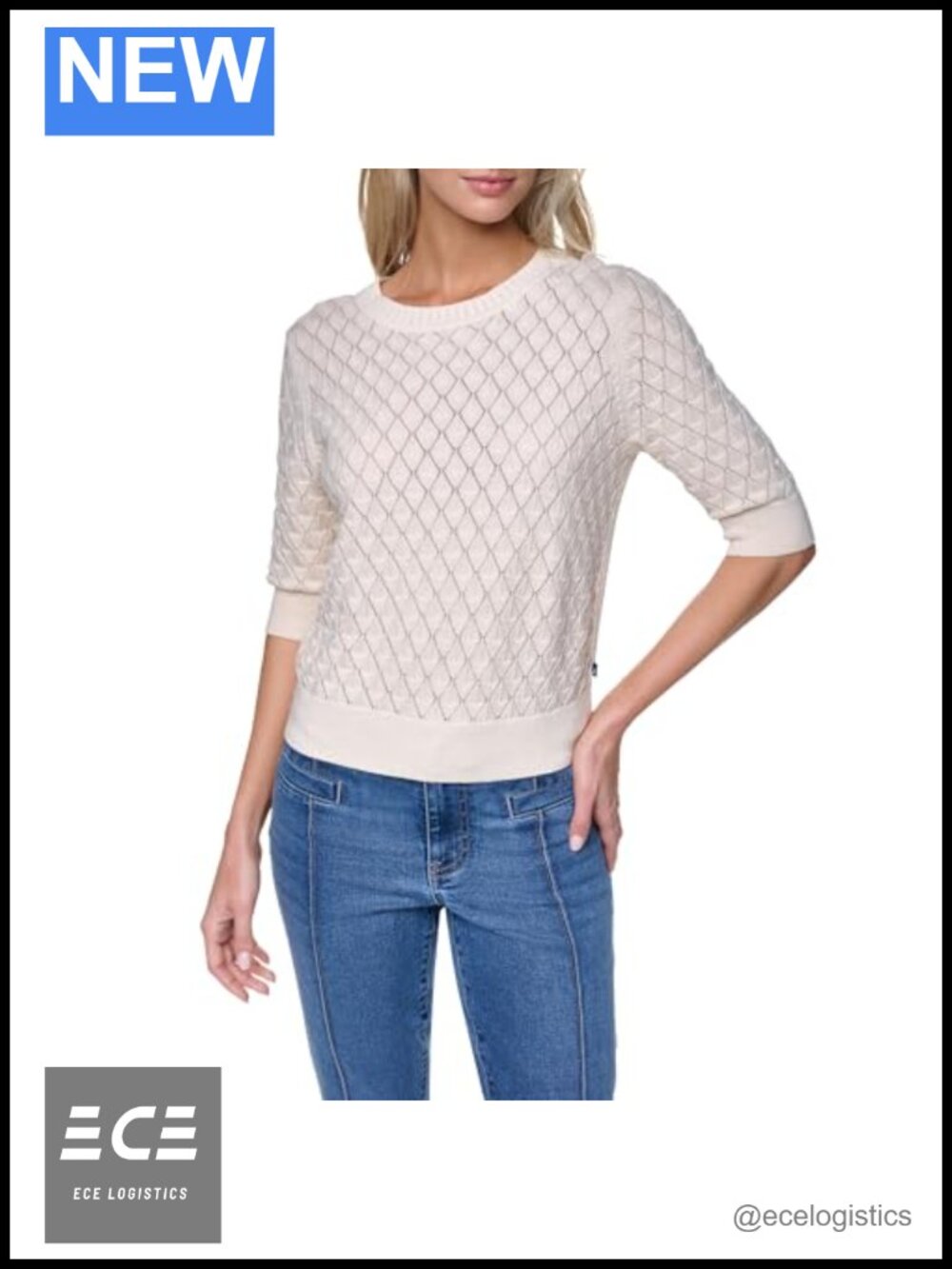 Nautica Women's Crew Neck Short Sleeve Pullover Sweater